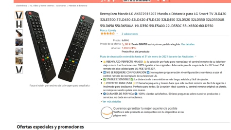 Mando a distancia para televisores LG por 3,78€  Chollos, descuentos y  grandes ofertas en CholloBlog