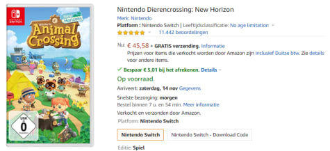 Animal Crossing New Horizons Amazon