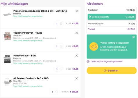 (Prijsfout?) 5 dekbedden + dekbed twv €159,95 voor €27,85 Aanbiedingen (Prijsfout?) 5 dekbedden + dekbed twv €159,95 voor €27,85 Aanbiedingen