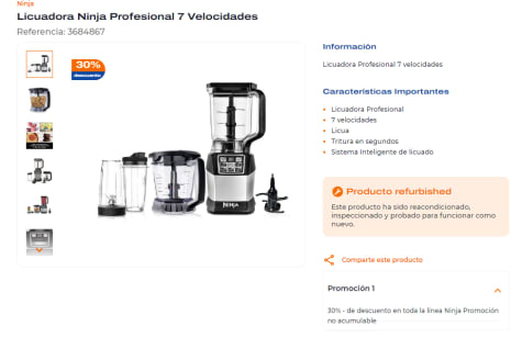 Bodega Aurrera: Licuadora NINJA Professional Blender 3 Velocidades Negra 