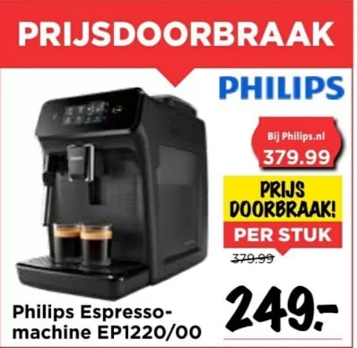 Vijandig les Muf Philips Volautomatische espressomachine EP1220/00 voor €249