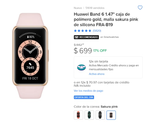 Pulsera Huawei Band 6 B19 Sakura Pink