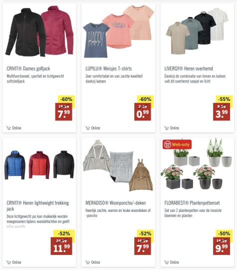 60% Korting op enorm veel producten in de sale bij LIDL Aanbiedingen