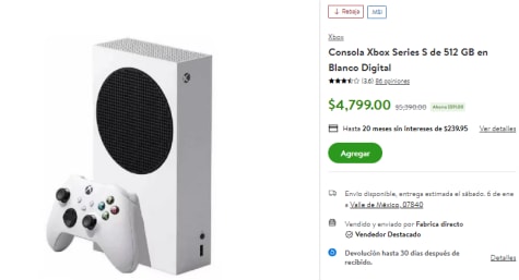 Microsoft Xbox Series S 512GB Blanca