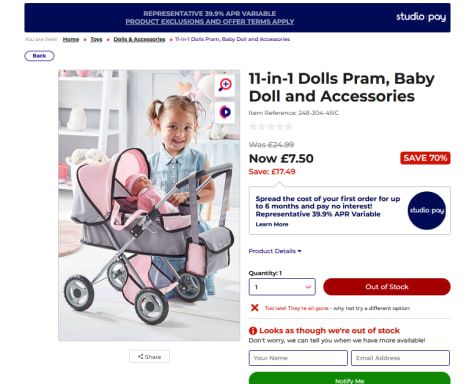 studio dolls pram