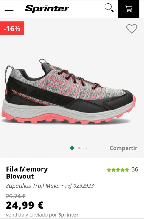 retirarse Microprocesador Multa FILA Memory Blowout. Zapatillas Trail para mujer por 24,99€.