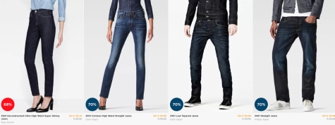 Tot 70% korting bij G-STAR + 10% extra korting door kortingscode Aanbiedingen