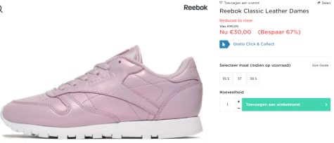 reebok gratis verzending code