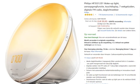piek Leegte het kan Philips HF3531/01 - Wake-up light - Wit voor €99