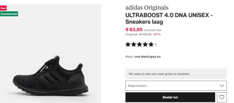 adidas Performance Ultraboost 4.0 Dna Hardloopschoenen voor € €63,95 bij  Zalando