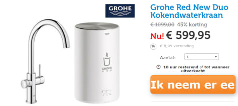 vervangen microscoop Muf Grohe Red New Duo Kokendwaterkraan | M-Boiler voor €599,95