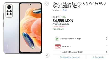 El Redmi Note 12 Pro es el más vendido en  (33% de descuento)