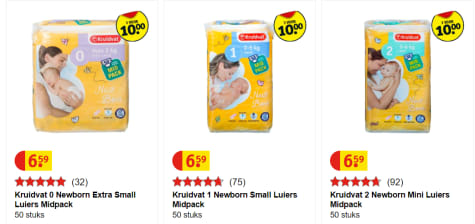 Kruidvat Newborn luiers 3 stuks voor €10 Aanbiedingen Kruidvat Newborn luiers 3 stuks voor €10 Aanbiedingen