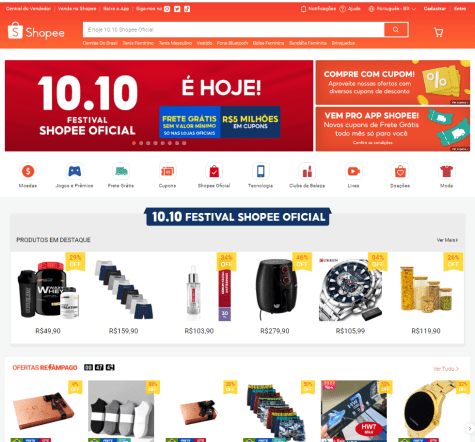 Shopee: campanha 10.10 terá frete grátis sem valor mínimo e