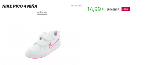 Zapatillas para Niña Nike Pico 4 por 14.99€ en TodoZapatillas