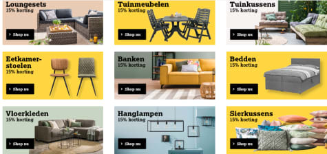15% Korting op alles bij Leen Bakker Aanbiedingen 15% Korting op alles bij Leen Bakker Aanbiedingen
