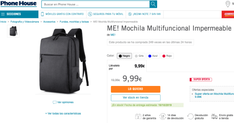 Comprar ME! Mochila Multifuncional Impermeable