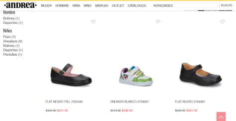 2x1 en zapatos de ultima talla en Andrea