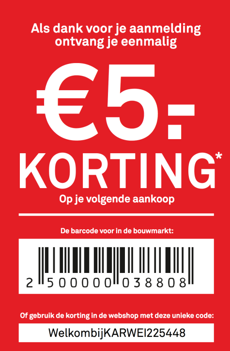 Validatie Moreel Onenigheid Kortingscode Karwei voor €5 korting op je bestelling