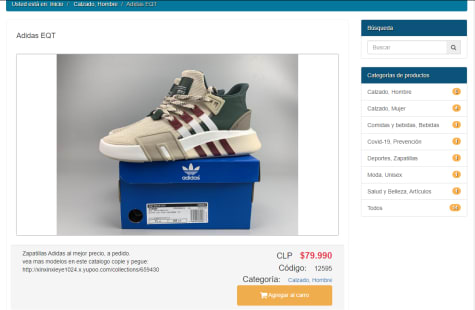 Adidas EQT con precio de por $79.990 en Sumar