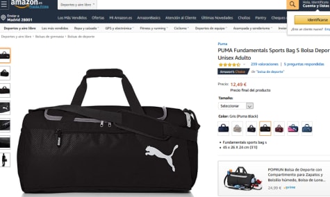 Maleta deportiva Puma por solo 12,49€ en Amazon