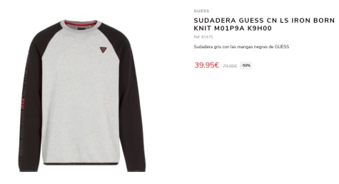 Guess Iron Born Knit, Sudadera para Hombre por 39.95€ en Goumar