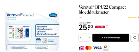 Hartmann BPU22 - Bovenarm bloeddrukmeter €25 bij Etos