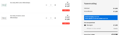 6 pakken billendoekjes voor €4.99 Aanbiedingen