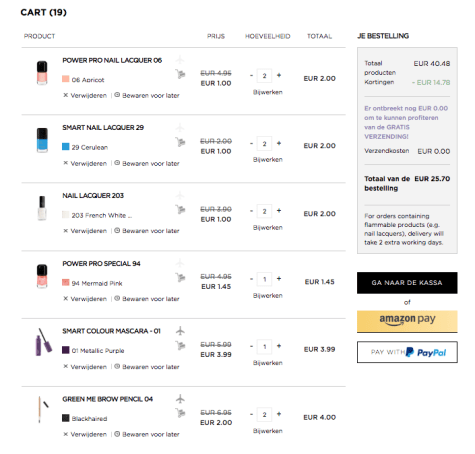 75% + 30%+ €5 korting + gratis product bij KIKO Aanbiedingen