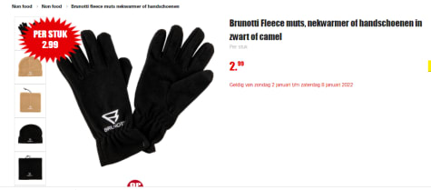 De neiging hebben Langskomen zuur Brunotti Fleece muts, nekwarmer of handschoenen voor €2,99 bij Dirk