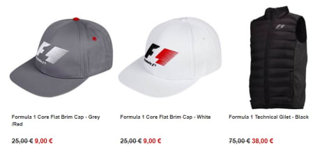 Formula 1 Store Mid Season Sale tot 70% korting Aanbiedingen