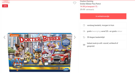 Spel Dokter Bibber Paw Patrol voor €14,99 bij Wehkamp