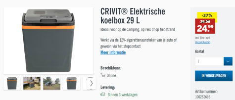 Intensief verkoudheid Portaal CRIVIT® Elektrische koelbox 29 L voor €24,99