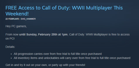 Speel Call Of Duty Ww2 Steam Gratis