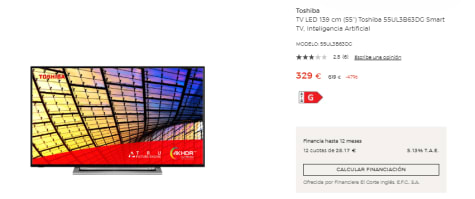 Comprar TV LED Toshiba Electrónica · El Corte Inglés (4)