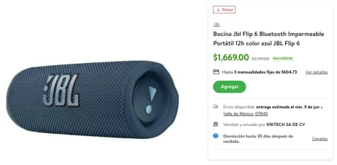 Bocina JBL Flip 6 Azul