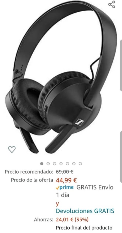 Auriculares inalámbricos Sennheiser HD 250BT Bluetooth 5.0 con AAC, aptX™,  aptX™ de baja latencia, tecnología de transductor y micrófono integrado