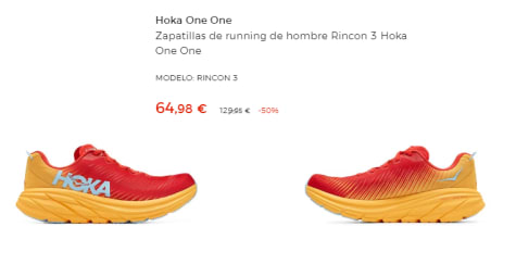 Las zapatillas Hoka Rincon 3 por 65€ en El Corte Inglés