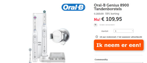 Honger Humanistisch Overtuiging Oral-B Genius 8900 Elektrische Tandenborstel Duo-verpakking - 2 Stuks voor  €109,95