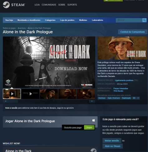 Alone in the Dark Prologue on Steam