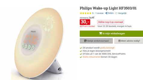 Verlichten Kilauea Mountain metriek Philips Wake-up Light voor kids HF3503/01 voor €30 bij BCC