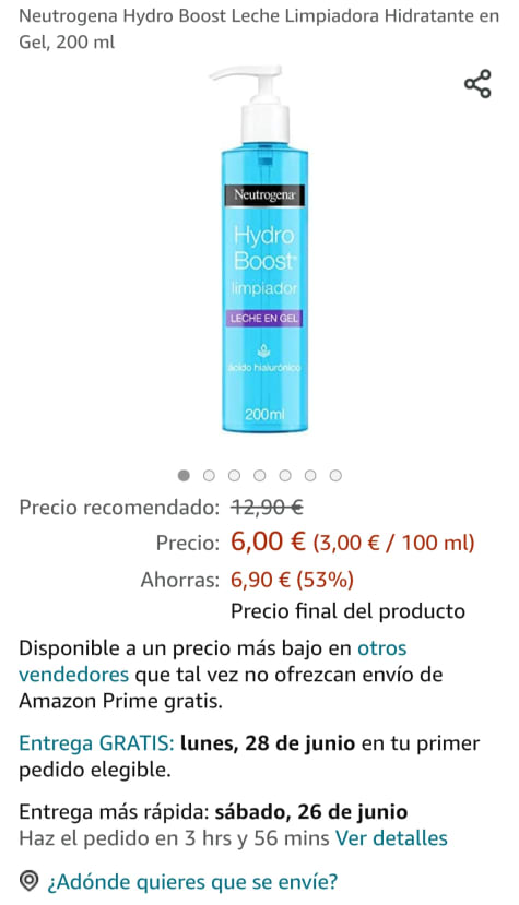 NEUTROGENA Hydro Boost Leche Limpiadora 200 ml