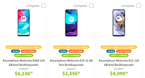 25% de descuento en equipos Motorola en Sam's Club