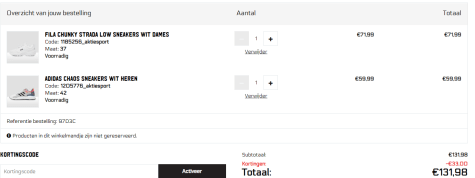 Alleen vanavond 20% korting op alle sneakers bij Aktiesport Aanbiedingen