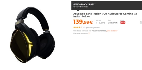 Asus Rog Strix Fusion 700 Auriculares Gaming 7 1 Inalambricos Por 139 99 En Pccomponentes