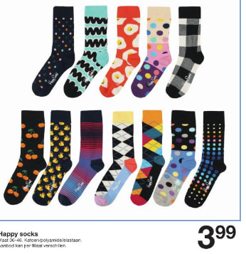 Happy Socks €3,99 bij Zeeman