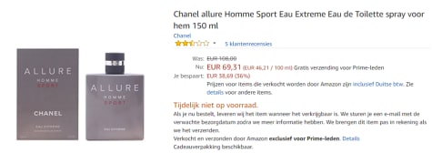 amazon chanel allure homme sport
