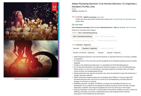 Adobe Photoshop Elements 15 Premiere Elements 15 Voor 30 58 Euro