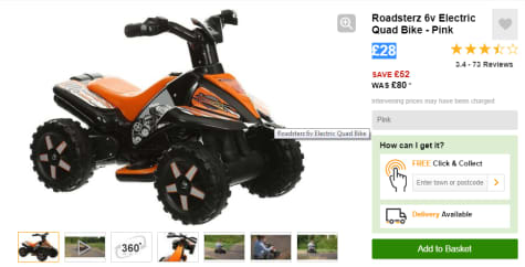 Halfords roadsterz shop