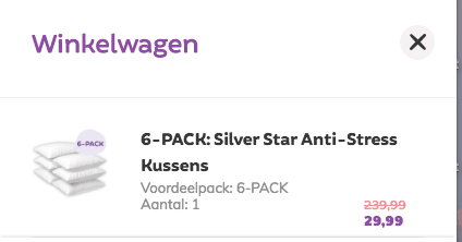 6 hoofdkussens voor slechts €28,49 door kortingscode Aanbiedingen